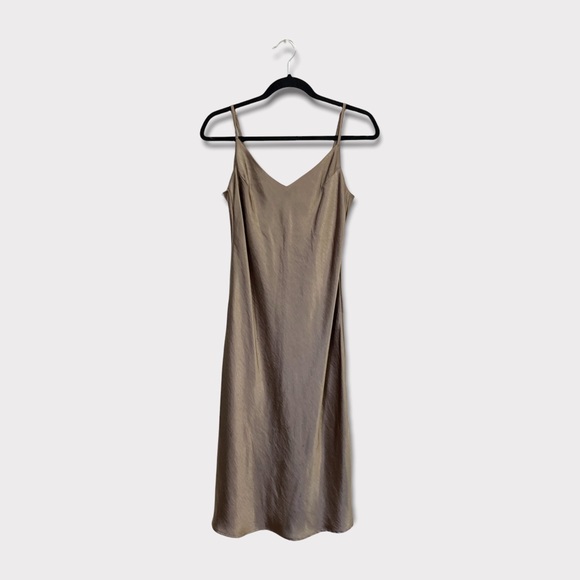Oak + Fort Midi Slip Dress Taupe Size S - Picture 2 of 12
